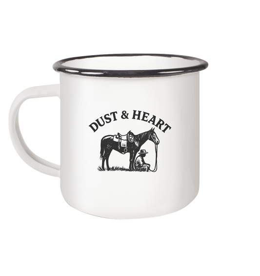 Dust & Heart Co.– Basic LOGO - Emaille Tasse (Black)