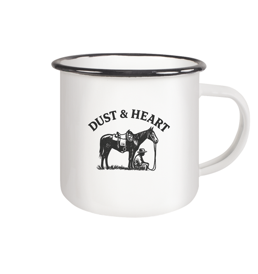 Dust & Heart Co.– Basic LOGO - Emaille Tasse (Black)